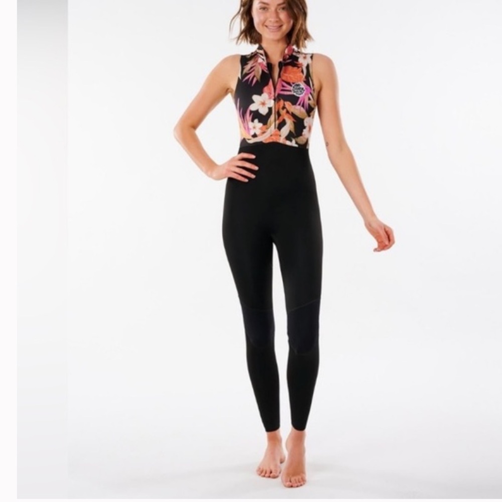 Rip Curl 1.5 mm Floral Black Women's long Jane wetsuit